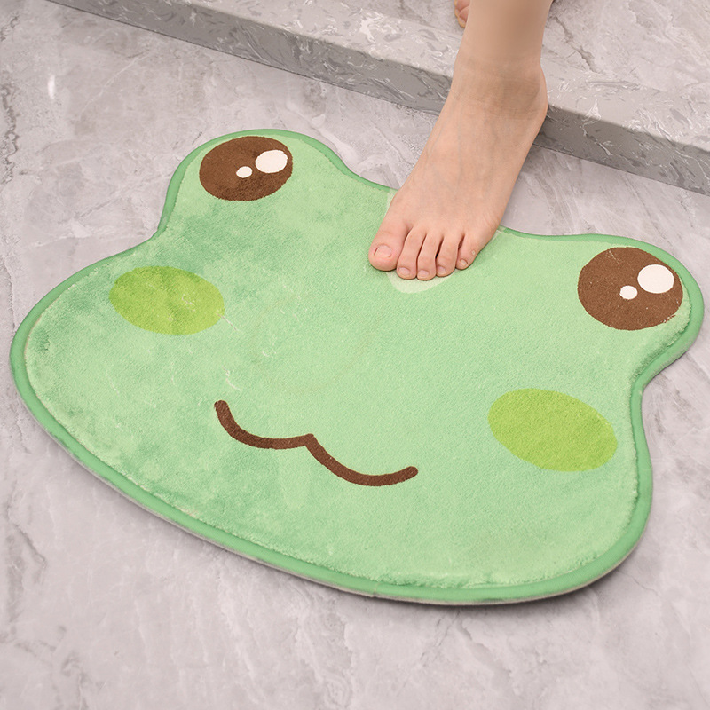 Japanese new animal shape imitation cashmere cartoon mat home bathroom bathroom door absorbent non-slip foot mat details Picture