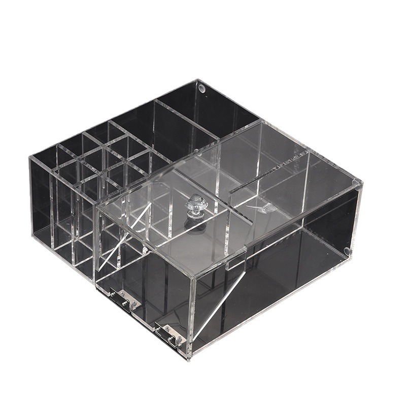 Multi-Functional Acrylic Storage Box Transparent Dust-Proof Desktop Clamshell Lattice Display Box Large Capacity Dresser Storage Item Picture