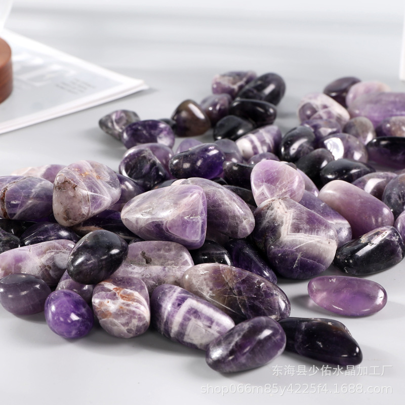 天然紫晶小颗/碎石摆件/鱼缸彩石子水细节图