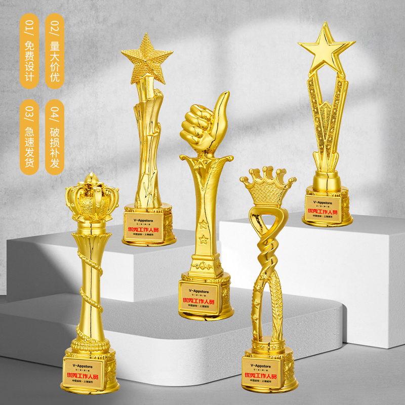 Integrated resin trophy manufacturer, children's trophy, dance competition awarding, young host, speech, champion trophy commemoration Application Scenario