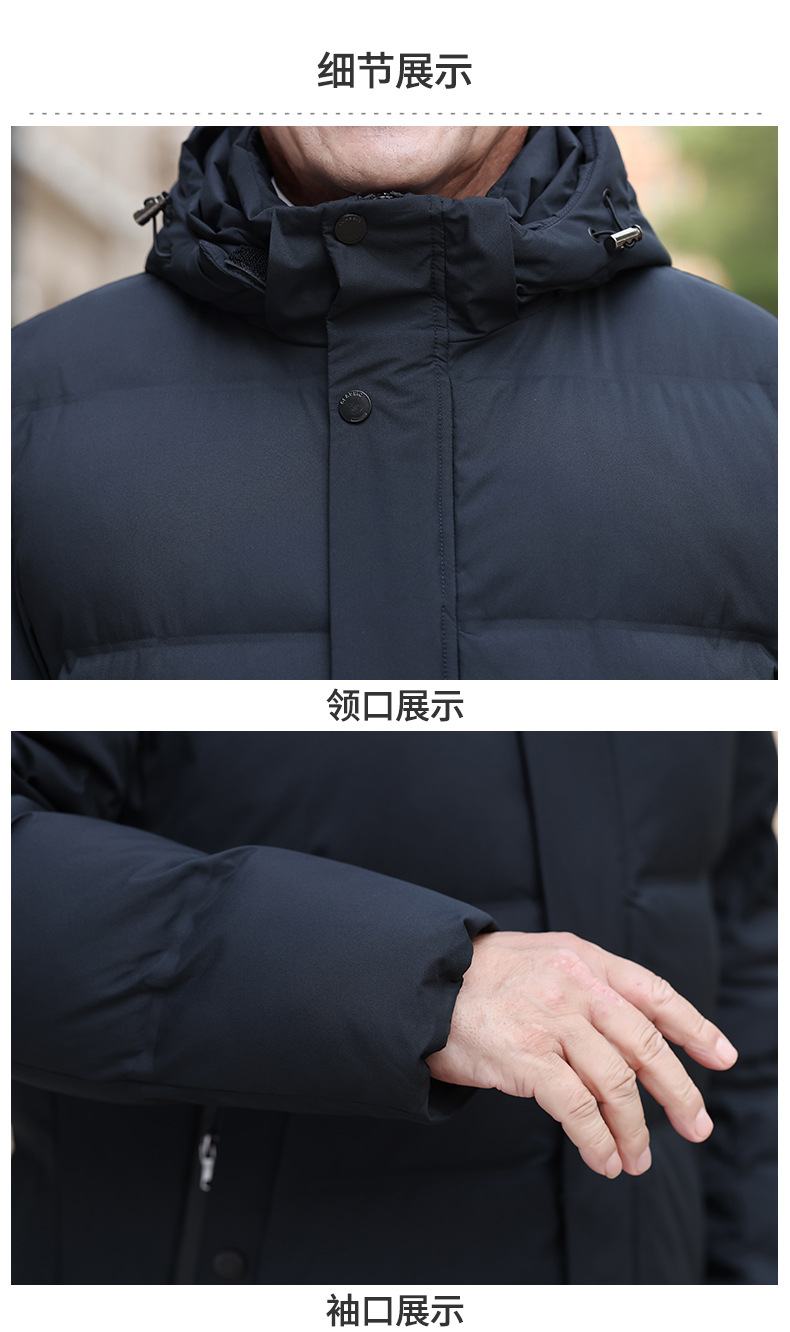 羽绒服男短款加厚冬季商务爸爸装白鸭绒大码保暖外套防寒抗寒工装详情28