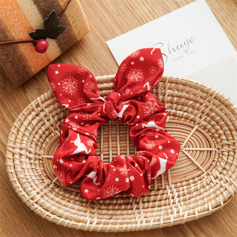 European and American Christmas-style hair bands, hair accessories, cross-border headwear, fabric bows, rabbit ears, and hair ties in three forms in stock pic 13