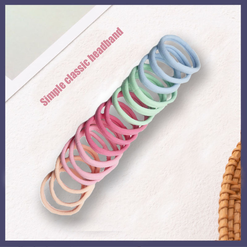 20 bagged gradient candy-colored hair ties and hair bands, high ponytail, high-end style, ladies' hair ties and hair bands, leather bands Specification image