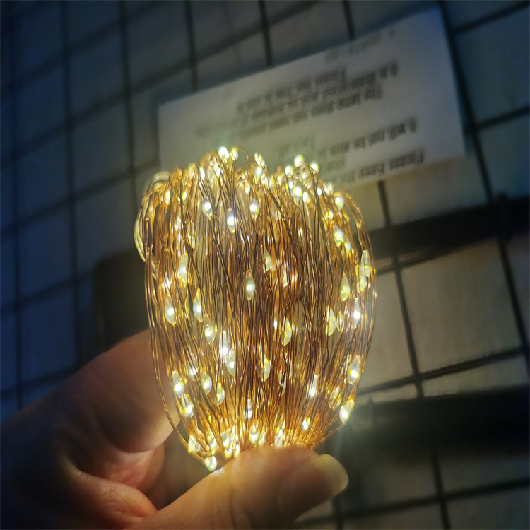 Wholesale of light strings, solar light strings, copper wire led lights, 8-function outdoor waterproof garden lights, Christmas decorative colored lights details Picture