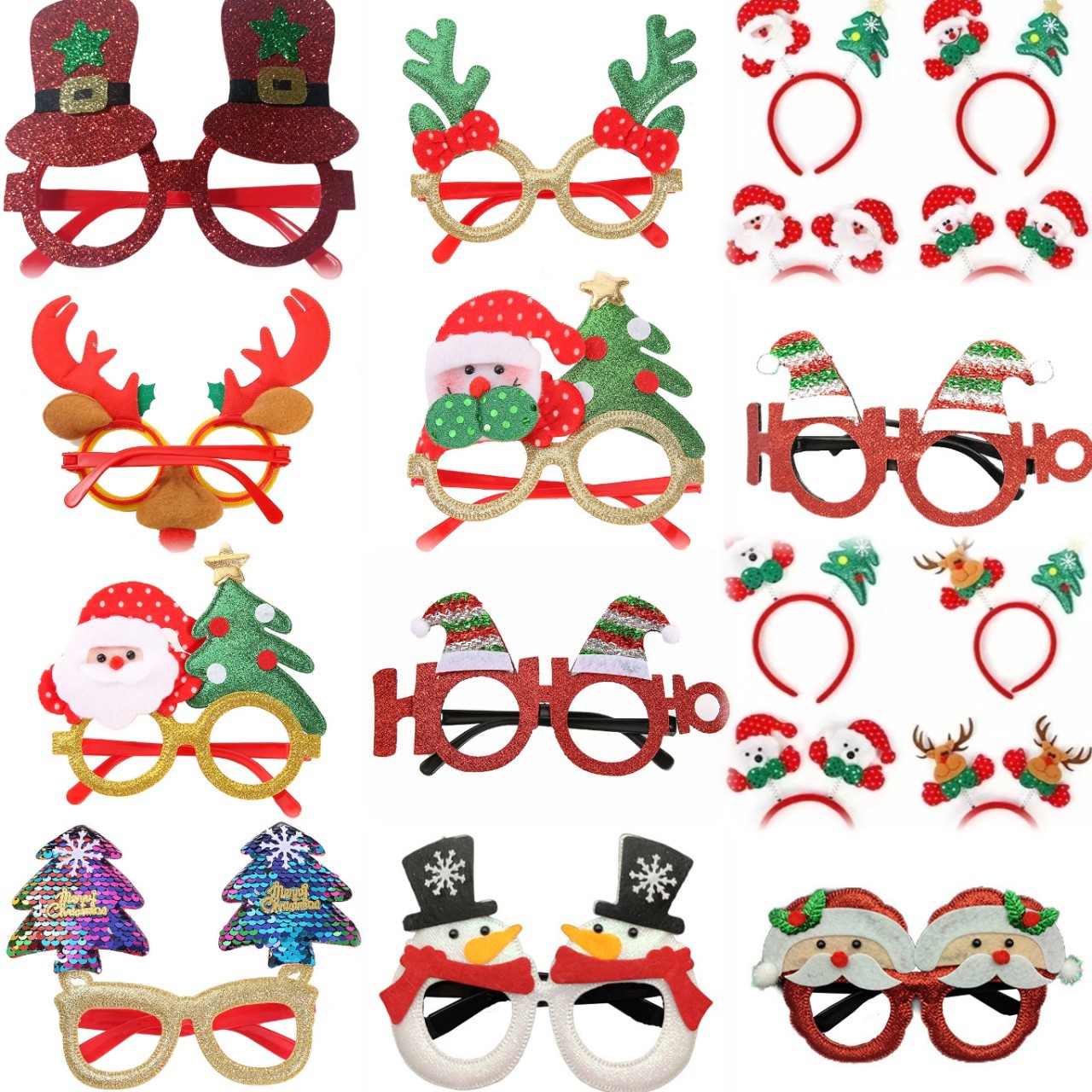 2024 New Christmas decorative glasses Adult Children Christmas gifts Holiday supplies party Creative glasses frames full figure