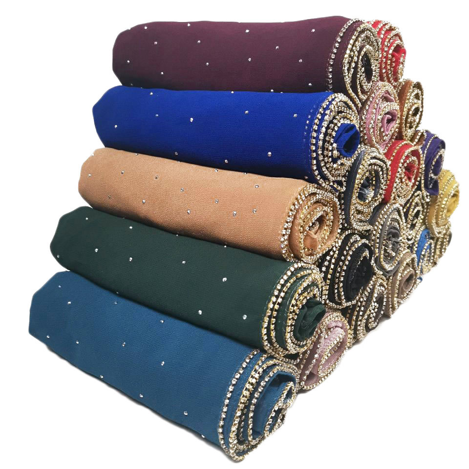 70*180Cm Summer Chiffon Hijab Scarf Beaded Headscarf Pearl Specification drawing