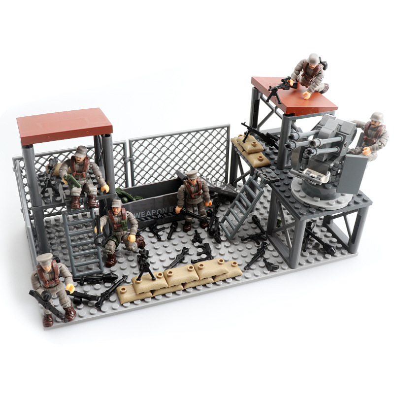 Foreign trade assembly building blocks, soldiers, third-party minifigure accessories, weapons, howitzers, rocket launchers, anti-aircraft guns, military toys pic 2
