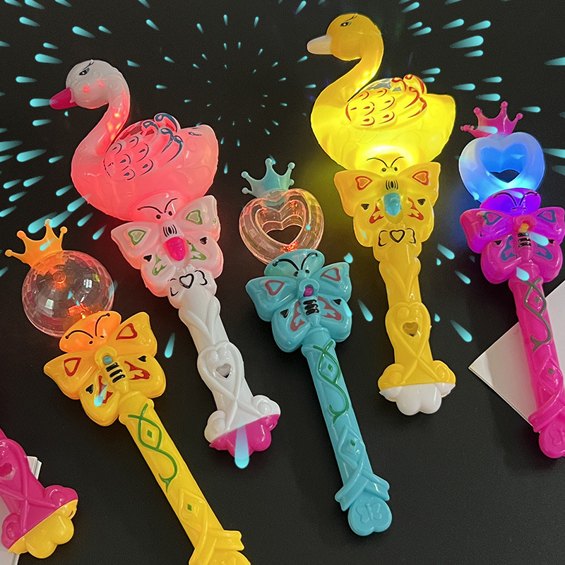 Small glowing swan, projection magic wand, little swan, flashing wand, magic wand, street stall selling hot toys wholesale