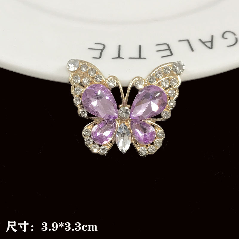 启威新水晶宝石蝴蝶洞洞鞋diy配饰汽载出风口手机壳饰品 合金配件详情37