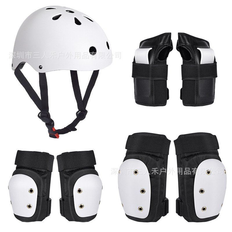 新款专业训练成人长板滑板头盔护具儿童平衡车溜冰轮滑护具套装详情图2