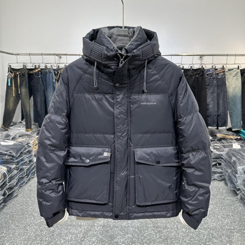 工装连帽羽绒服男冬季新款加厚宽松休闲百搭白鸭绒夹克外套面包服