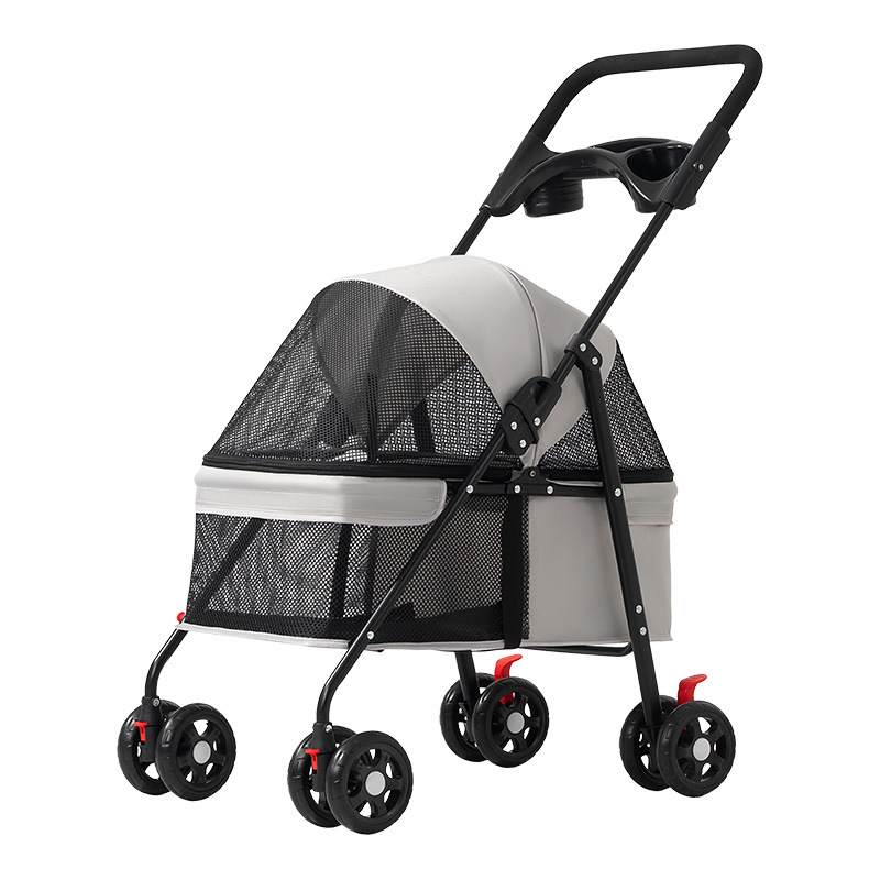 The pet stroller is lightweight and foldable for going out. It is a small stroller for cats and dogs to travel and a small dog for outdoor cross-border export Item Picture