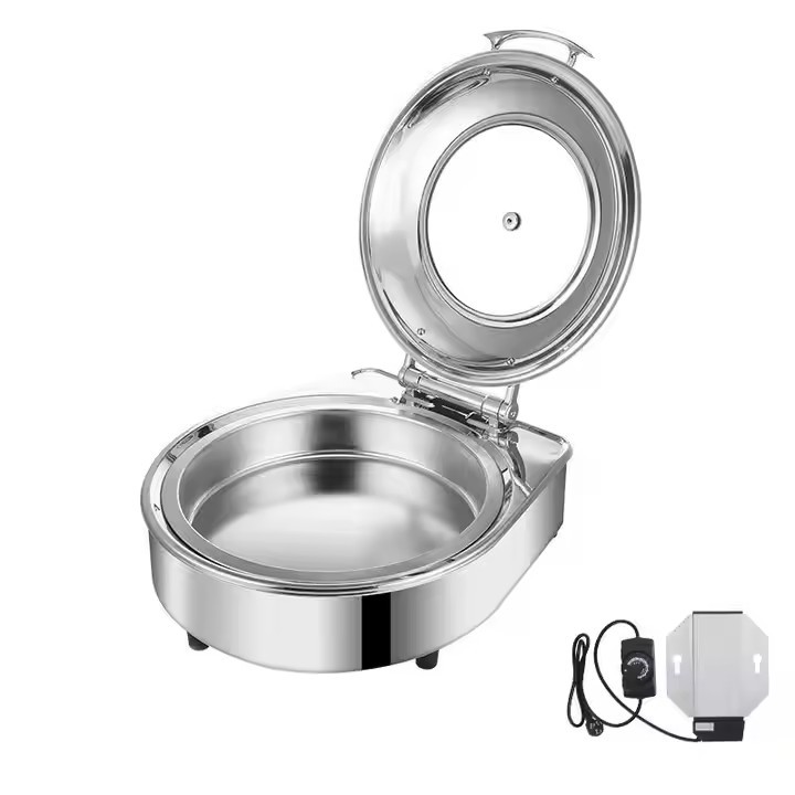Hotel Stainless Steel Hydraulic Buffet Stove Cross Border Restaurant Thermal Insulation Buffy Stove Hot Dish Stove Electric Heating Clamshell Visible Specification drawing