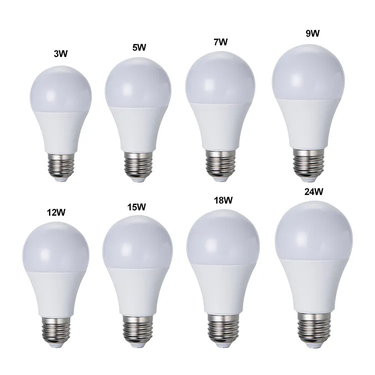 Led Plastic-Coated Aluminum A Bulb E27 Household White Warm Light High Brightness Eye Protection Energy Saving B22 Bulb Lamp Factory Direct Sales
