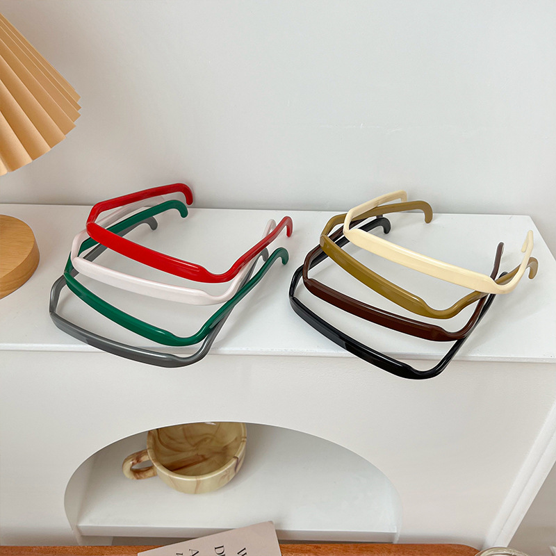 Increase Cranial Roof Simple Square Headband Men And Women Sunglasses Ink Lens Hoops Face Hair Card Headwear 2023 New details Picture