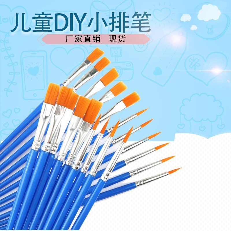 儿童尼龙毛数字油画笔 彩绘涂鸦diy勾线笔 石膏陶瓷画笔单支批发