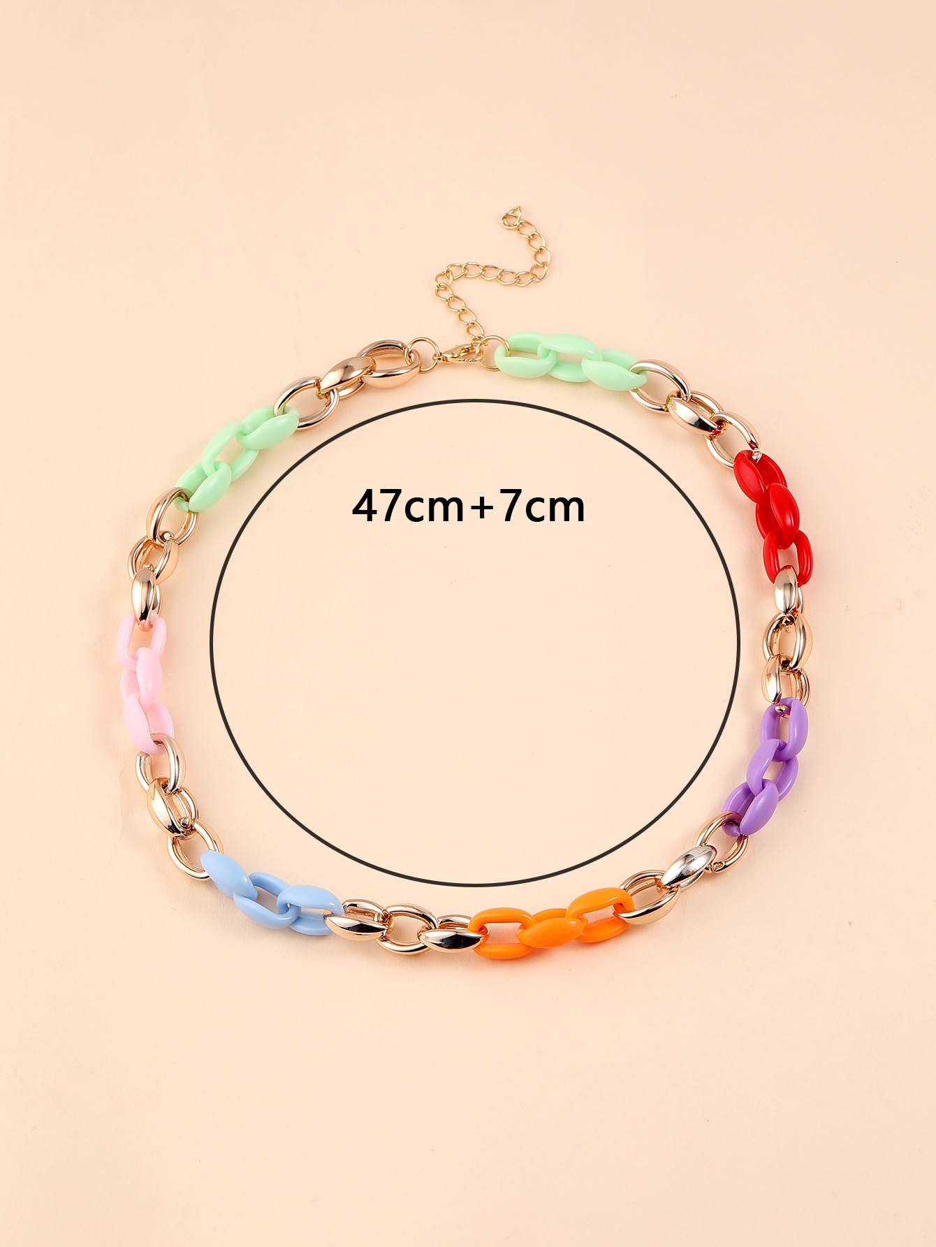 Cross-border source fashion necklace, hip-hop, European and American popular street style, seven-color popular necklace Application Scenario