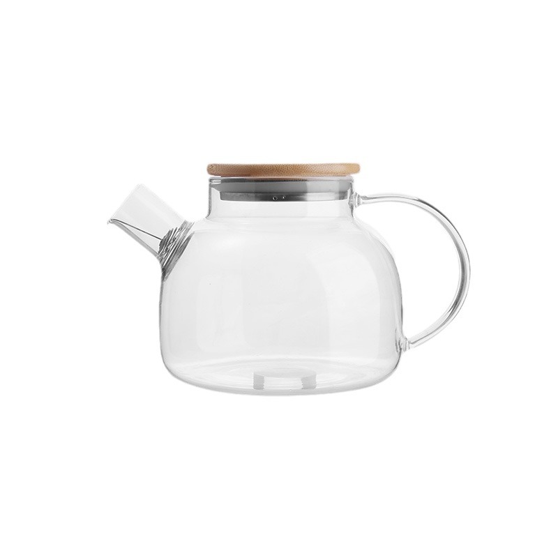 Thickened glass high-temperature resistant tea set, fruit and flower tea pot, flower tea cup set, household heat-resistant and can be burned by open flame Item Picture