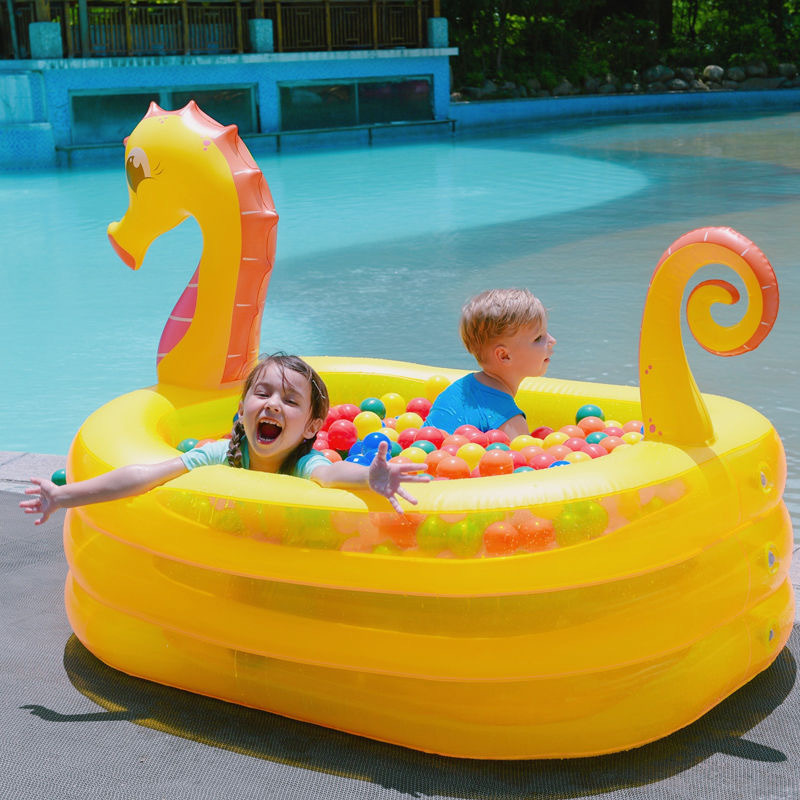 外贸海马鹦鹉水池儿童泳池地摊货源庭院戏水玩具充气水池详情图2