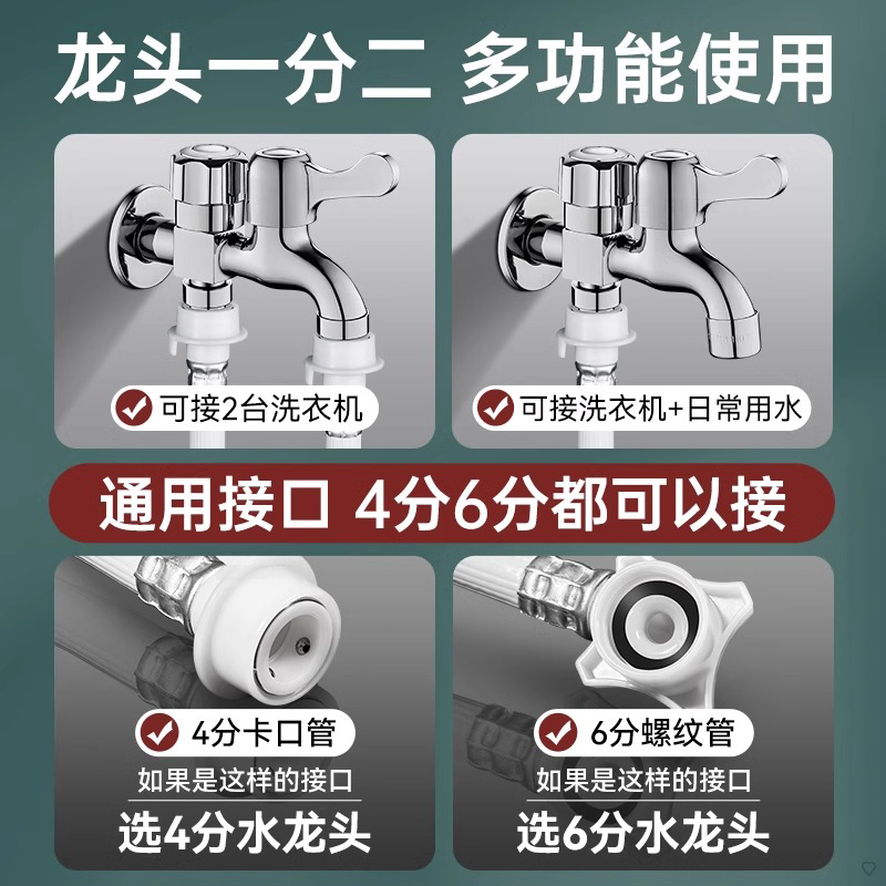 All-copper quick-opening faucet stop valve, wholesale of washing machine faucets, household universal double-head double-water outlet double-control faucet Application Scenario