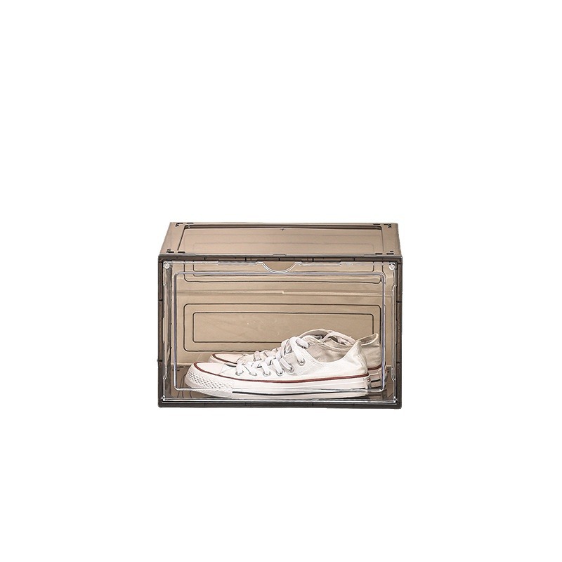 Shoe Box Hard Box Magnetic Absorption Sodium Transparent Acrylic Doll Bag Hand Office Storage Box Rack Thickened Large Side Open Shoe Cabinet Item Picture