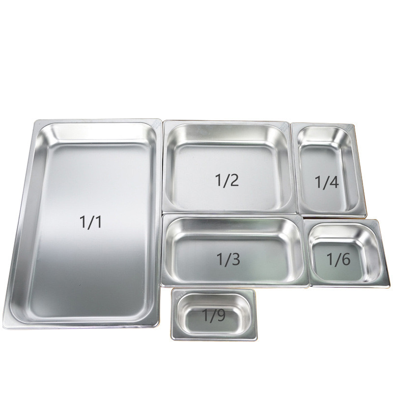 Rectangular Buffet Stove Stainless Steel Basin Food Truck Box Food Basin 304 Servings Basin 1/1-1/9 Specifications Complete Item Picture