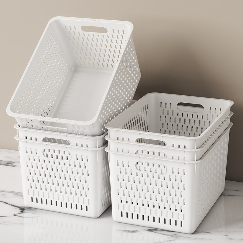 塑料收纳筐收纳箱桌面杂物收纳盒零食玩具置物塑料储物筐整理盒子