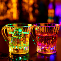 Colorful flash diamond cup Creative water sensor light up beer glass LED color changing glass glass night club supplies