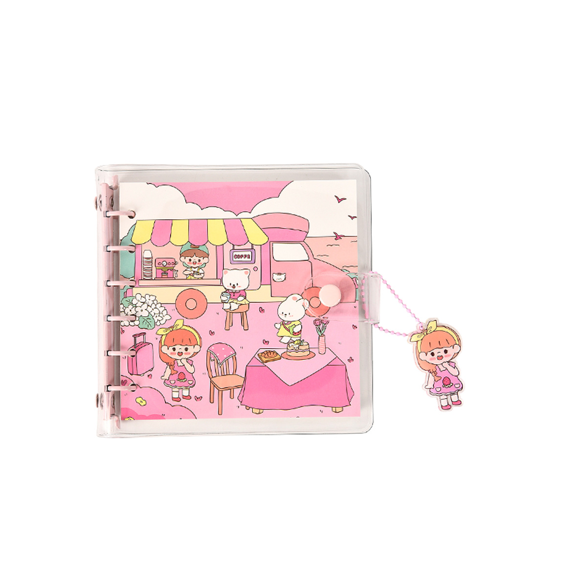 High-quality square loose-leaf notebook, cute and girlish diary notebook, coil notebook, student notebook Item Picture