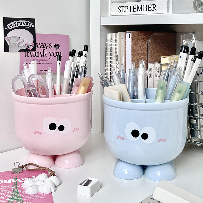 New large-eyed pen holder, student desktop storage box, girl makeup brush storage, high-end office decoration details Picture