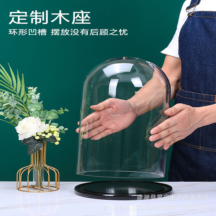 The original manufacturer supports various sizes of preserved flower glass covers for creative handicrafts and transparent glass vases Application Scenario