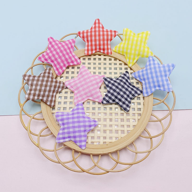 Ultrasonic embossed new fabric checkered star diy handmade jewelry accessories, children's toys, doll decorative accessories Application Scenario