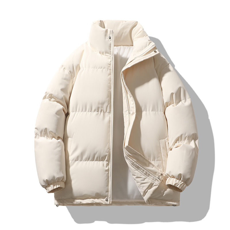 Cross-border down cotton-padded jacket for men, winter thickened warm couple's bread jacket, European-sized loose stand-up collar cotton-padded jacket Specification image
