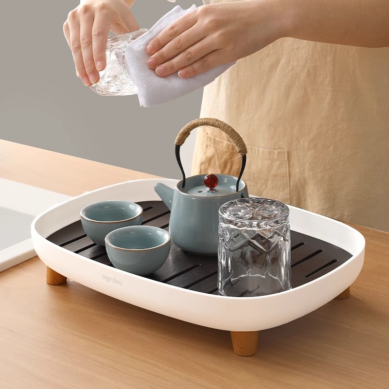 Japanese-style tea tray, home light luxury modern small water storage tea table, Gongfu tea set, simple dry brewing table, draining tray