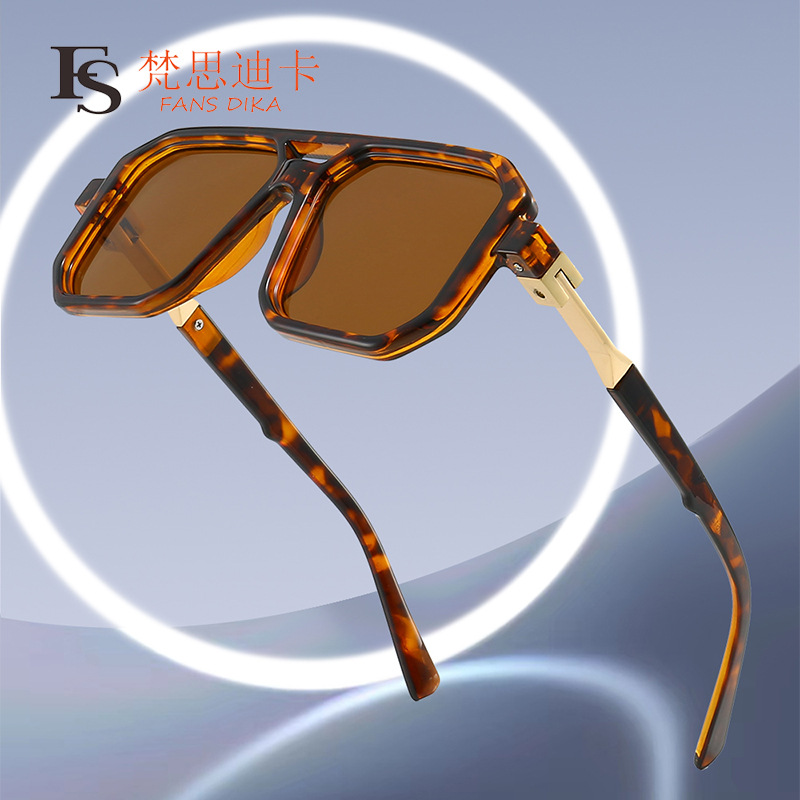 2023新款女士双梁太阳镜时尚欧美女款墨镜女防紫外线太阳眼镜批发