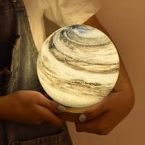 Table lamp bedroom bedside lamp modern simple nightlight advanced sense ins girl rechargeable led atmosphere moon lamp
