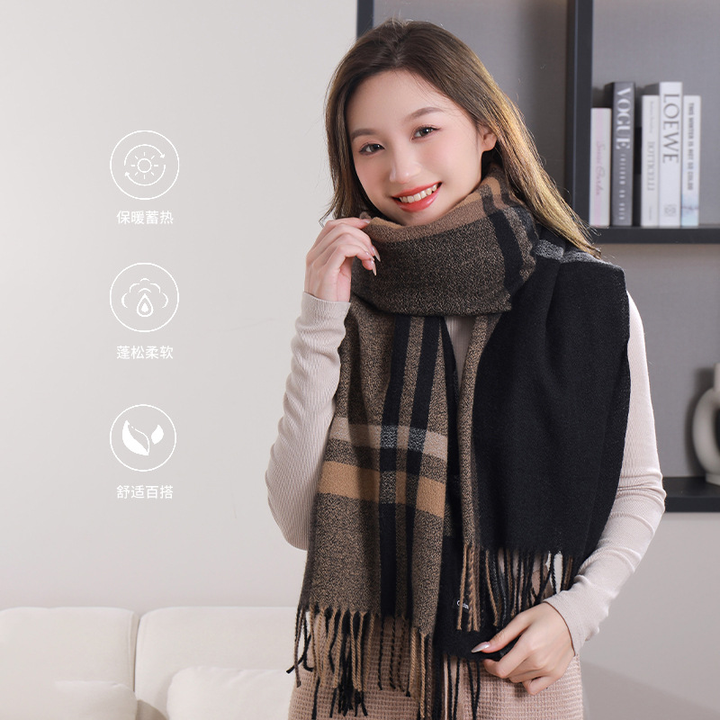 防晒衣/围巾女冬天韩版/红围巾/围巾女长款韩版/围巾羊毛羊绒细节图