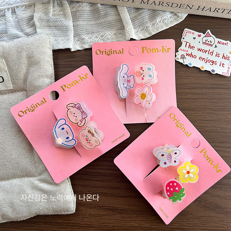 pom's new Korean colorful cinnamon dog cartoon hair gripper, baby bangs clip, and cute girl hair clip clip details Picture