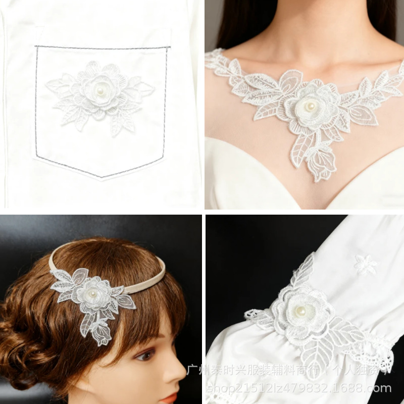 Wholesale of Taishi Xing beaded lace, three-dimensional embroidery, European gauze, flower veils, wedding dresses and clothing for foreign trade Application Scenario