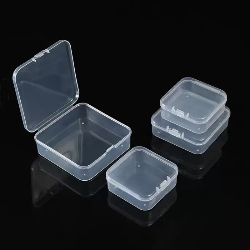 5.5cm square PP plastic semi-transparent packaging box, small material box with lid, parts and jewelry box Specification image
