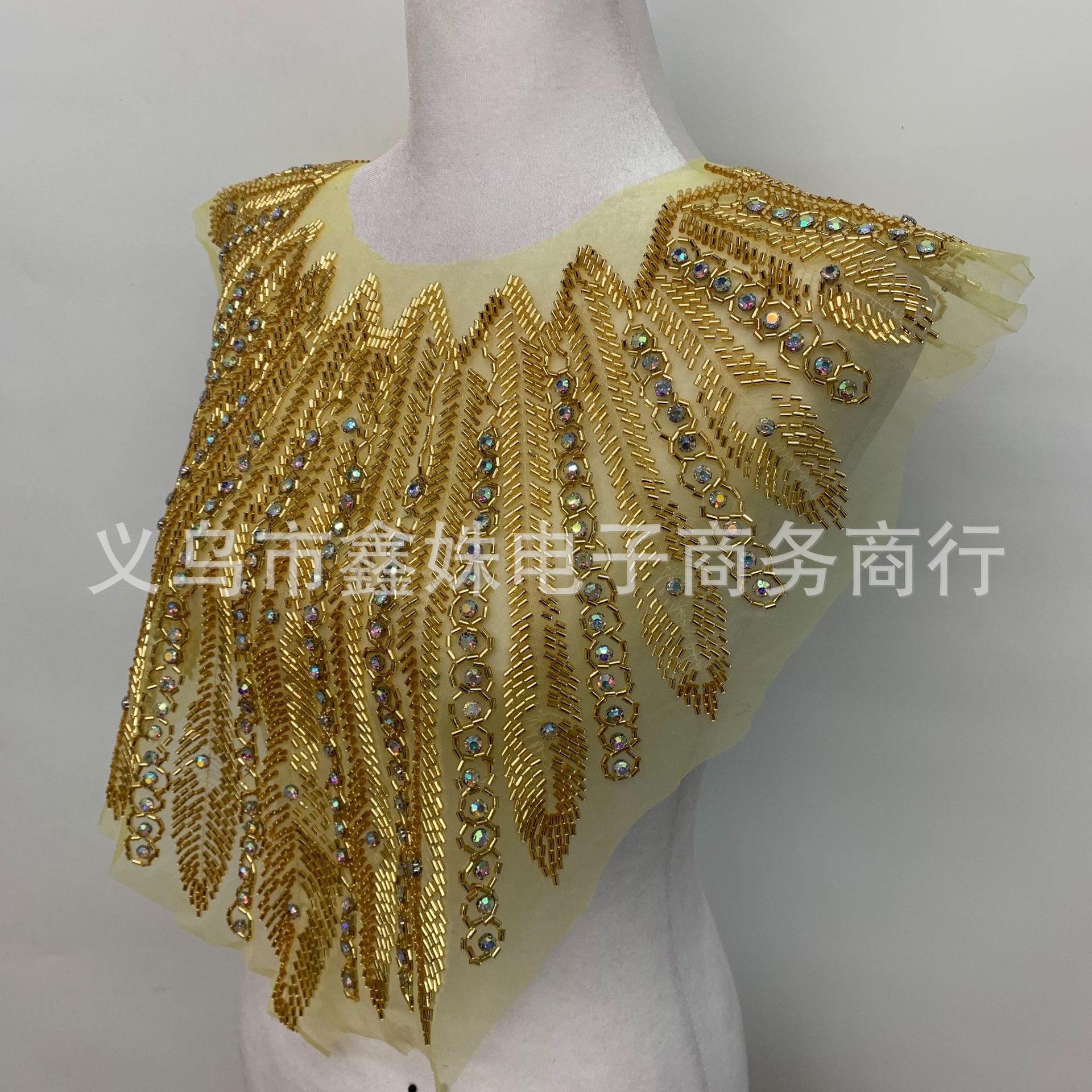 New heavy-duty beaded collar flower wedding dress and evening gown decoration clothing, door flap front collar accessories details Picture