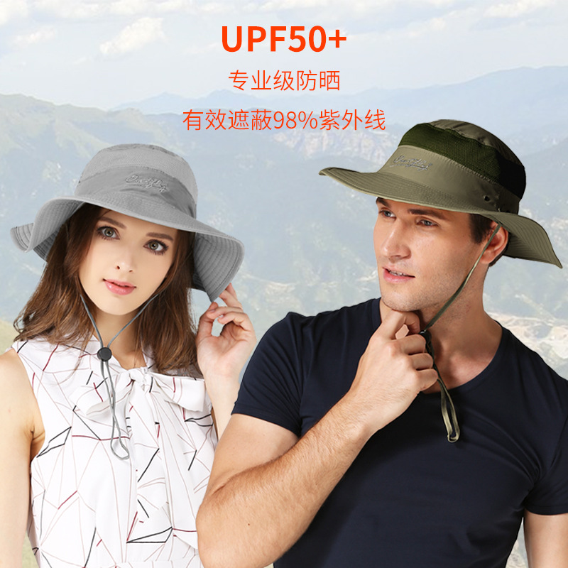 Outdoor Hats Sunscreen Fisherman Hats Basin Hats Spring And Summer Men's And Women's Large Brim Hats Anti-Uv Sunhats Cross-Border Explosion