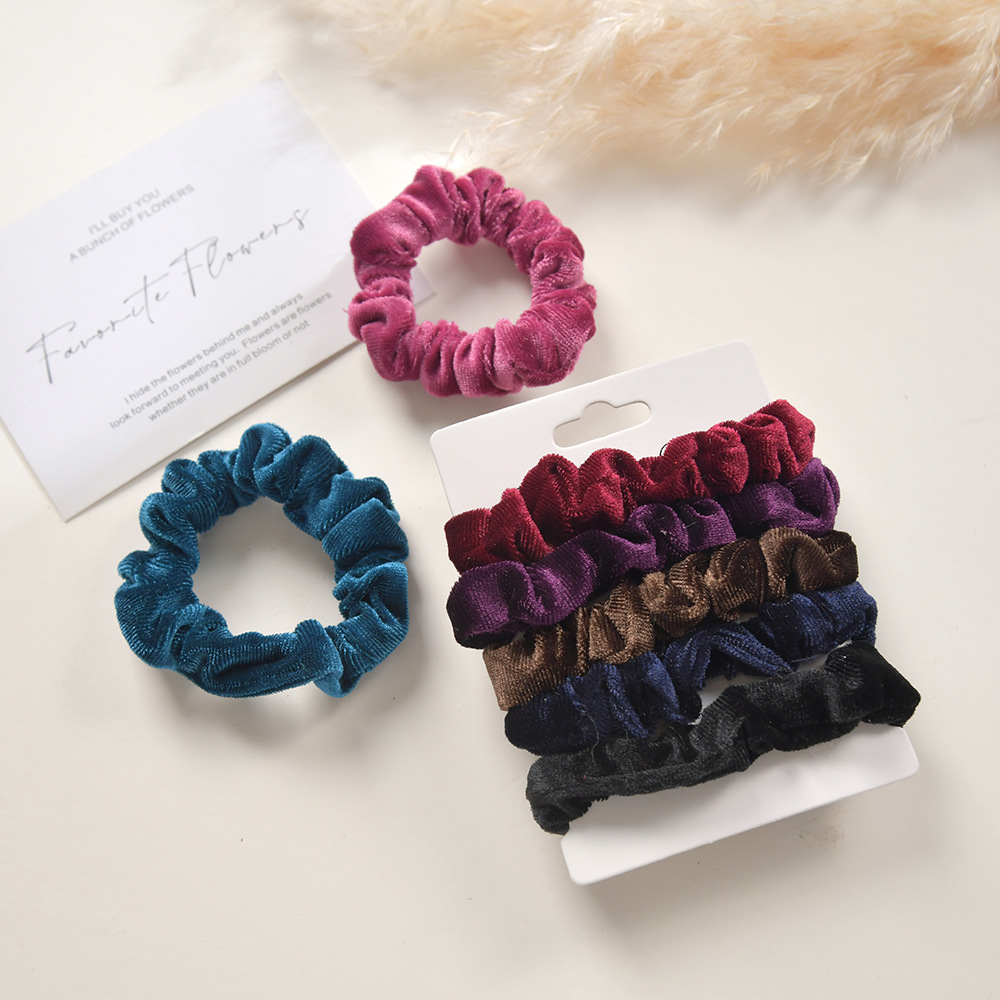 韩国东大门秋冬欧美风绒布大肠发圈 金丝绒布头圈发饰厂家批发