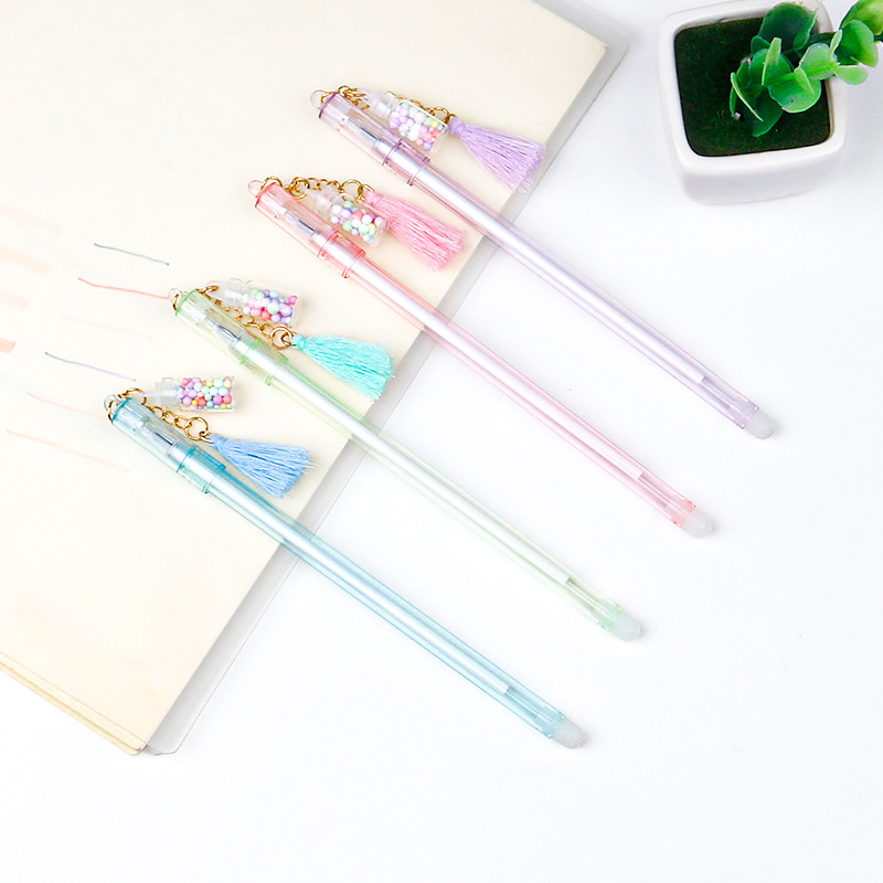 Drift bottle tassel pendant, gel pen, small bottle pendant, water pen, 0.5mm black needle tube type student signature pen Specification image
