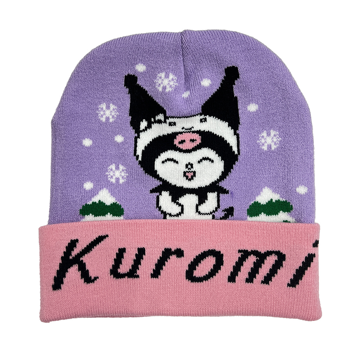 Sanrio Kulomi Kt Cat Stitch Cartoon Wool Knit Hat For Students Outdoor Men's And Women's Warm Fall/Winter Hats details Picture