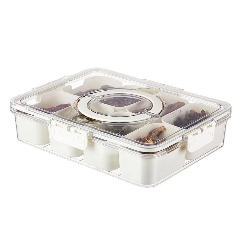 Spice Box Sealed New Fresh-Keeping Storage Box Star Anise Pepper With Portable Basket Multi-Cell Moisture-Proof Convenient Item Picture