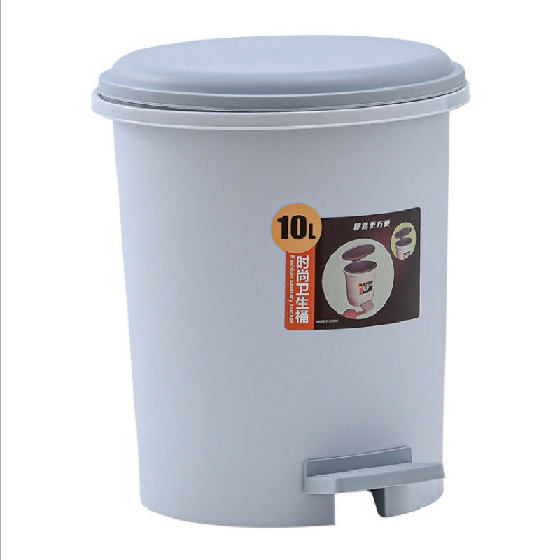 Household garbage can cylinder foot treadle toilet foot garbage bin Bedroom living room kitchen large capacity garbage bin 01208-0010 Item Picture