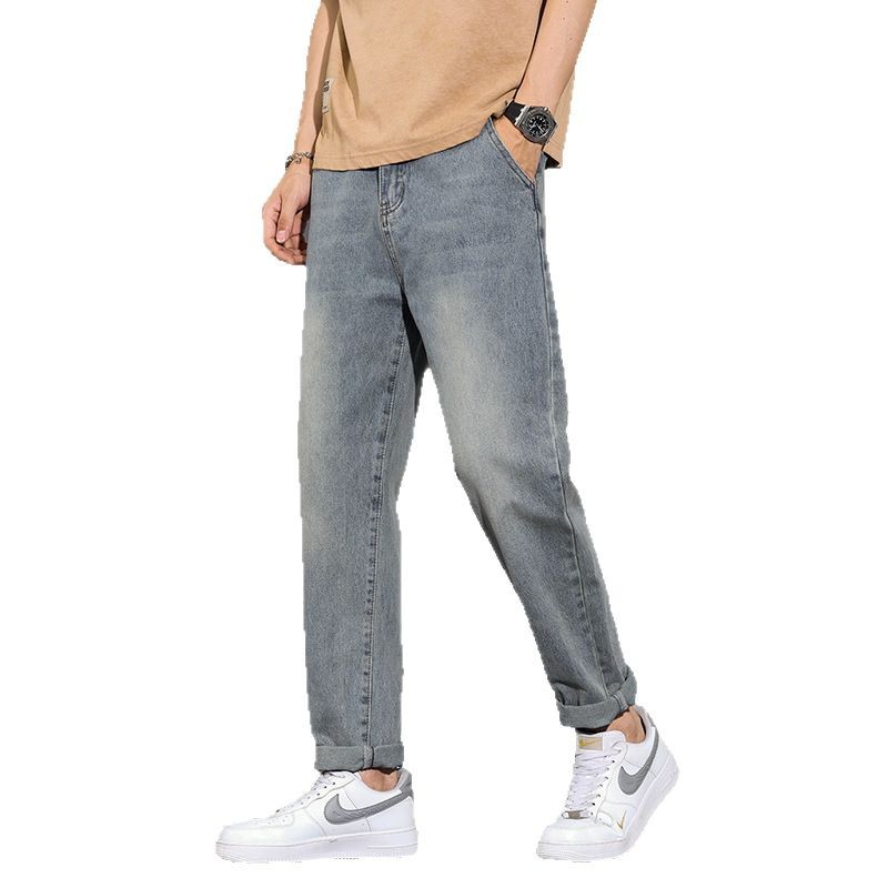 The new men's trendy brand's loose, slightly elastic, high-end men's versatile jeans for Spring and autumn 2025 Item Picture