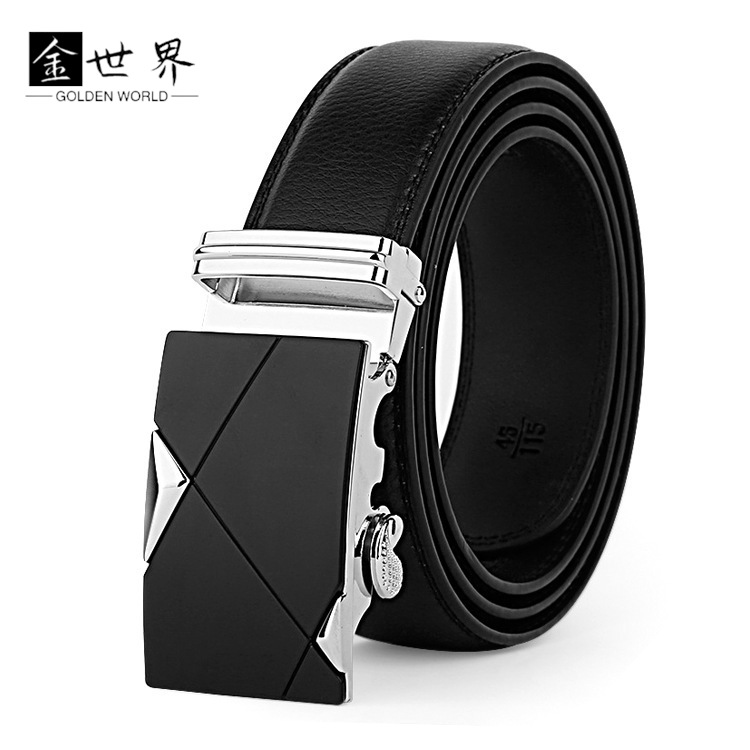皮带批发男士双面真皮商务自动扣皮带牛皮男士腰带可压印LOGO裤带