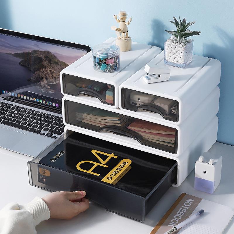 Large Drawer Desktop Storage Box Cosmetics Desk Dormitory Stationery Organizer Storage Box Desk Shelf